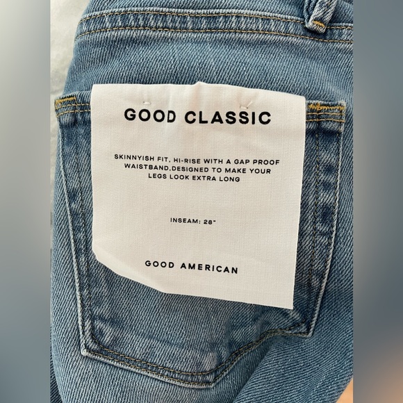 Brand New - GOOD AMERICAN GOOD CLASSIC SLIM STRAIGHT JEANS | INDIGO352 / SIZE 4 - Picture 7 of 8